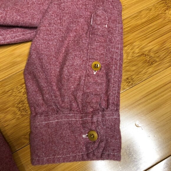 J Crew Flannel sz Large Vintage Retro Style Shirt Red Holiday Soft warm light - Picture 5 of 5
